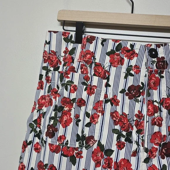 Anthropologie Maeve The Colette Cropped Wide-Leg Rose Printed Pants Sz 34 NWT‎ - Picture 5 of 9